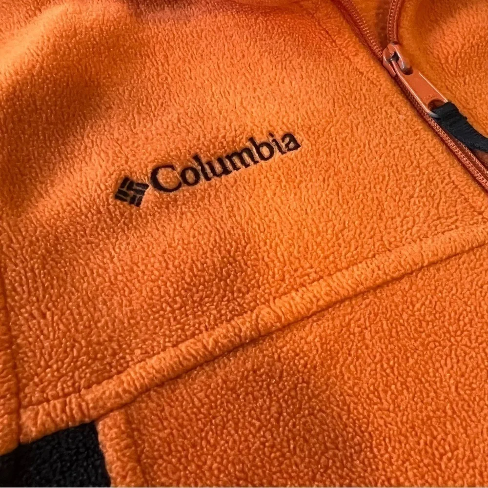 Vintage COLUMBIA Y2K Zip Up Fleece Orange Black (10-12 L Kids) XS Adult